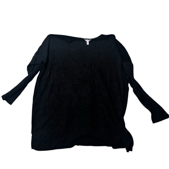 Eileen Fisher Colorblock Knit Oversized Tunic Oversized Knit Sweater L BlackGrey - Picture 4 of 13